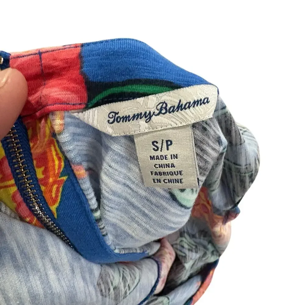 Tommy Bahama Women's Floral Pineapple Print Tank‎ Dress Blue Tropical Resort